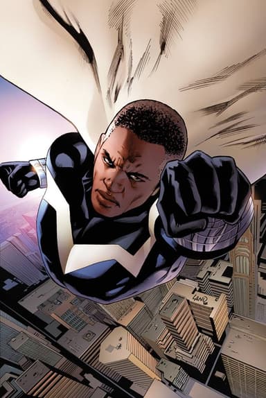 Blue Marvel character portrait